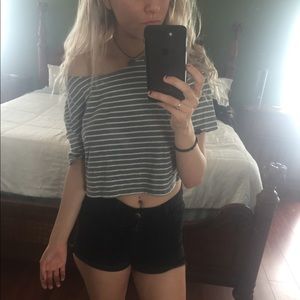 Striped Gray Comfy CropTop