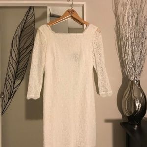 Adrianna Papell White Lace Dress