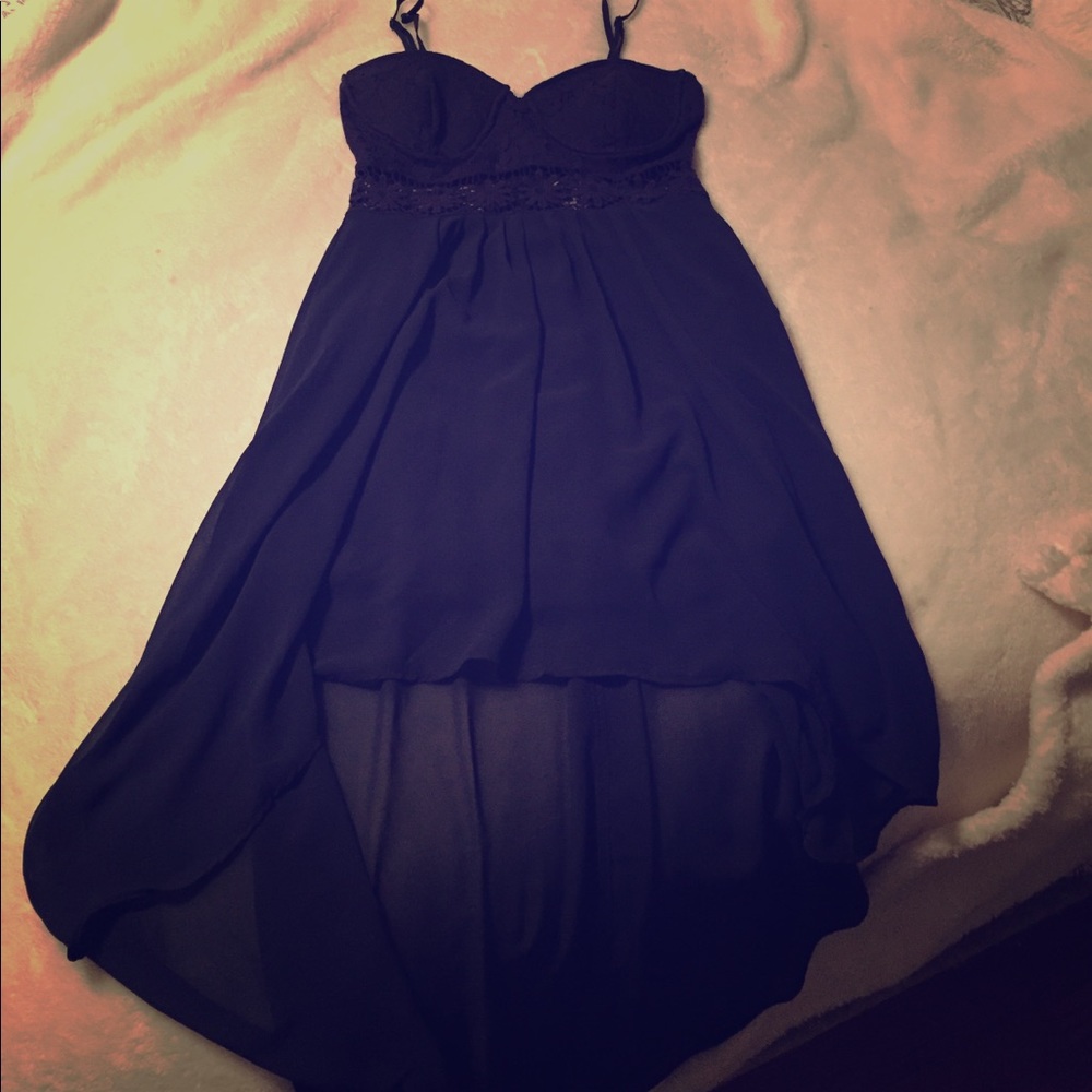 Navy blue thin strapped dress