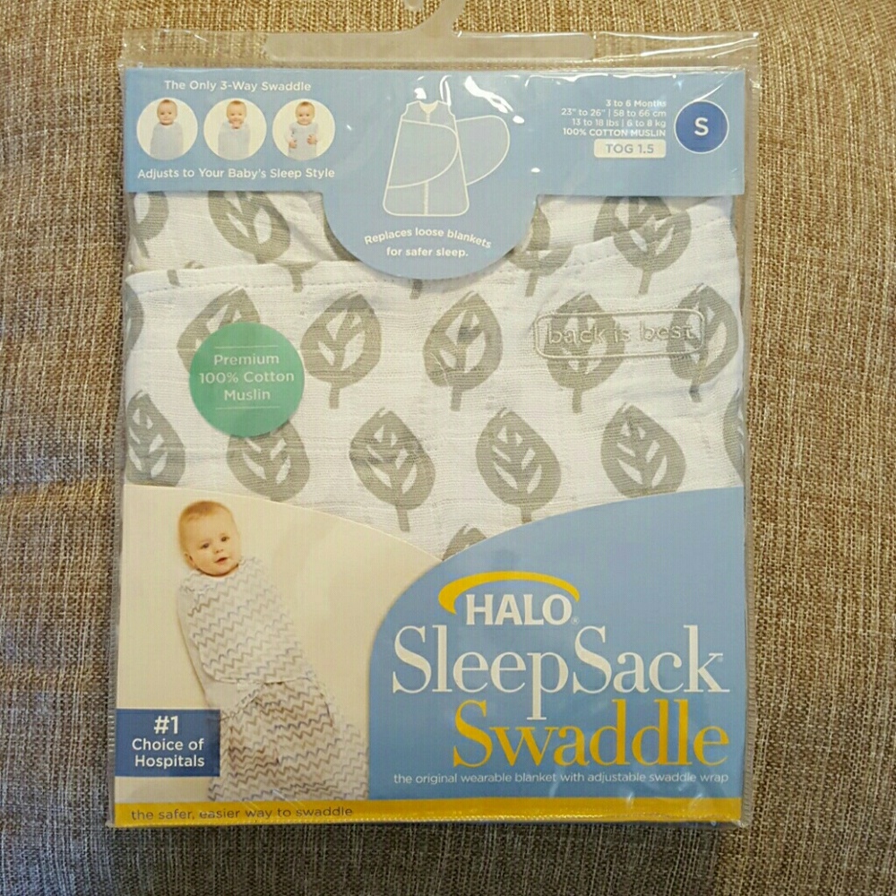 Halo Leaf Print Muslin Sleep Sack Swaddle