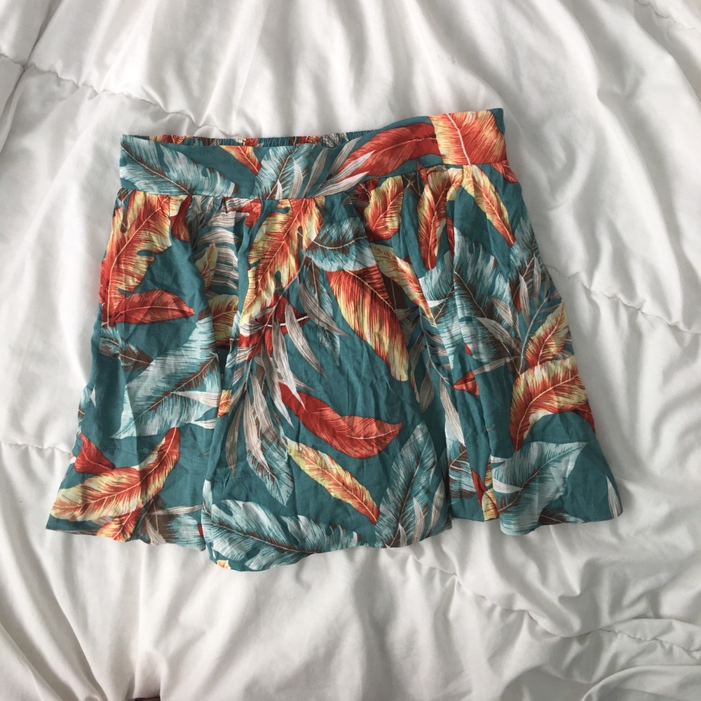 Palm print skirt