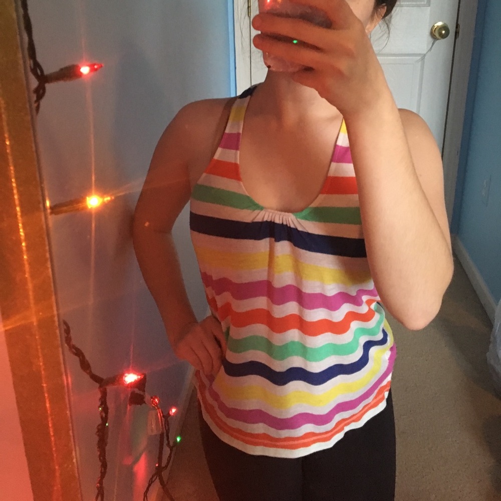 American Eagle Stripped Tank with Key Hole Backing - Picture 2 of 3