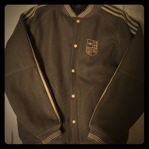 Vintage Adidas Leather Jacket Rugby