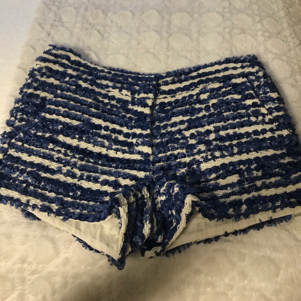 Tibi blue and white shorts!