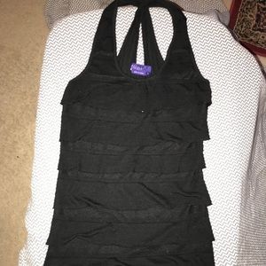 Black ruffle tank top