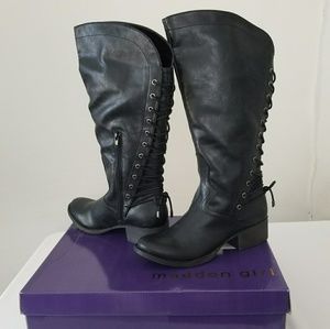 Madden Girl Boots by Steve Madden "Derail" Black