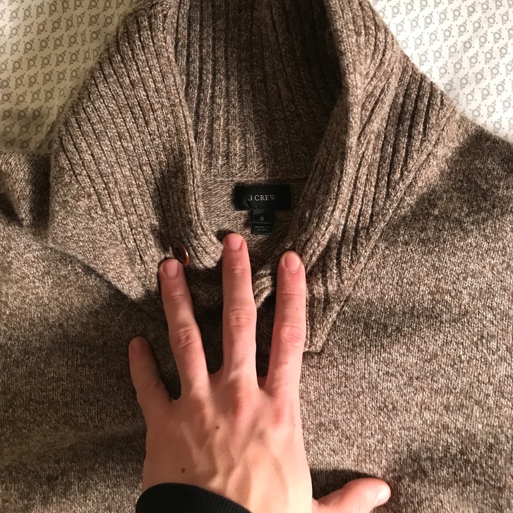 J. Crew Wool Shawl-Collar Pullover