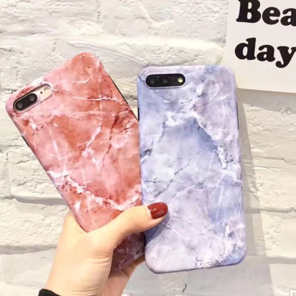 Marble iPhone 8/8 Plus Blue Red Case