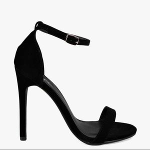 Black Suede Strappy Heels