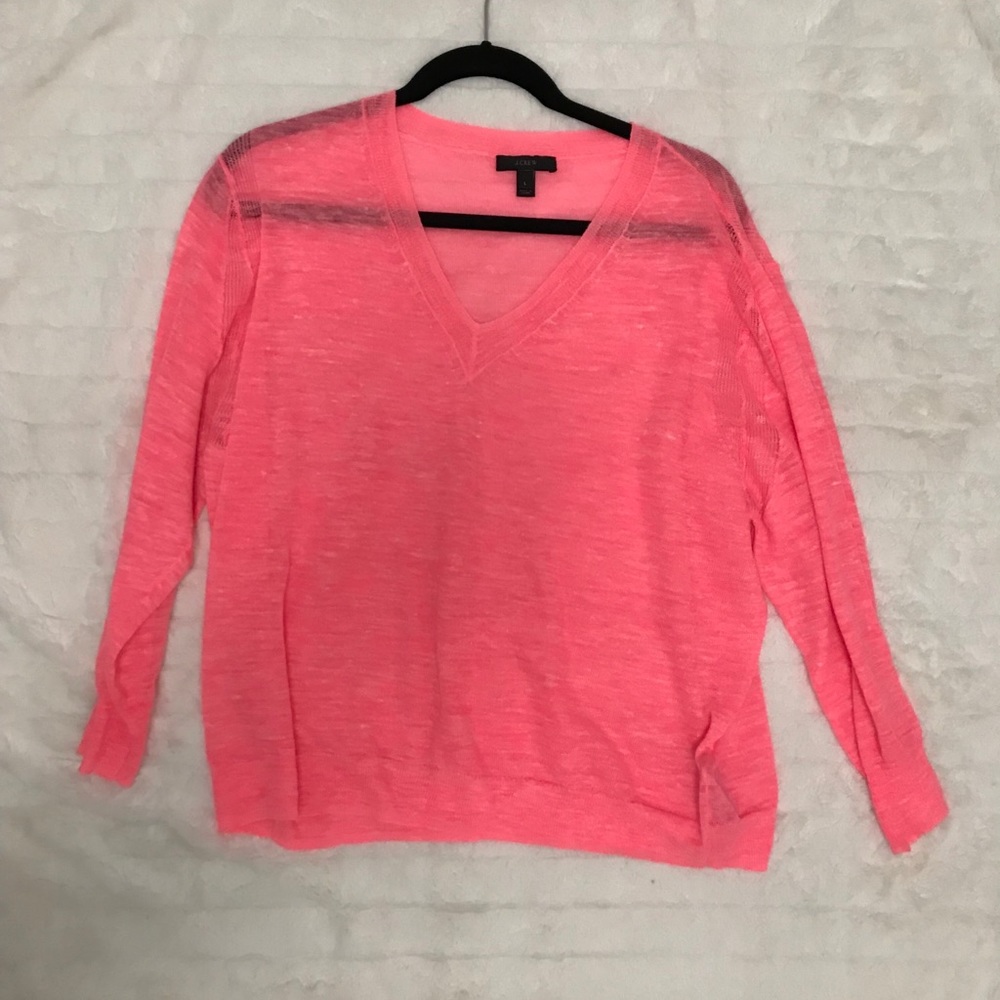 J. Crew Lightweight slub V neck sweater