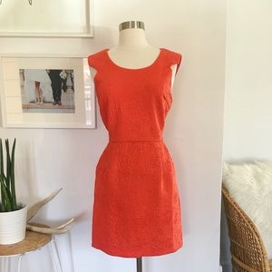 Size Medium Orange Subtle Floral Cocktail Dress