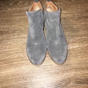 Lucky brand grey suede ankle bootie.