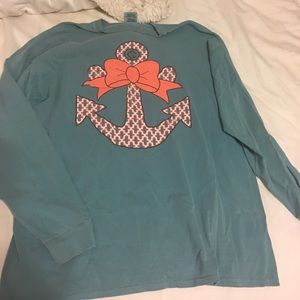 Teal Southern Couture Long sleeve tee