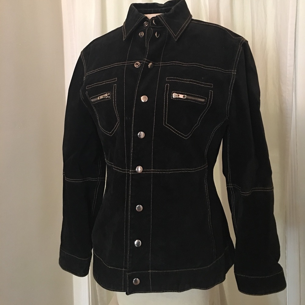 Flattering Suede Leather Moto