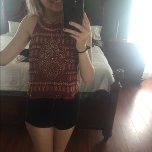 Cute Orange HalterTop Blouse