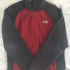 Red+ black North Face jacket