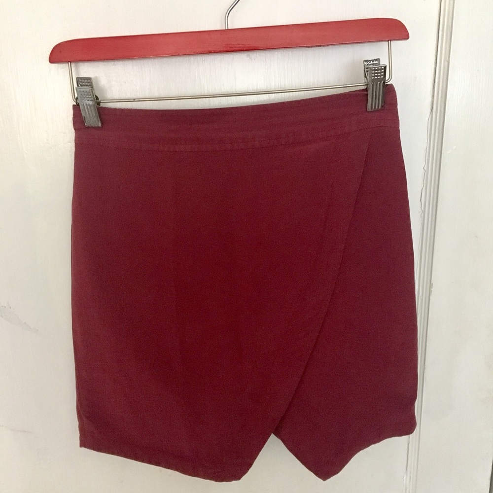 Madewell Maroon Silk Skirt