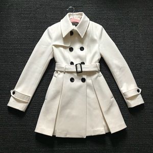 Victoria Secret White Wool Pea/Trench Coat