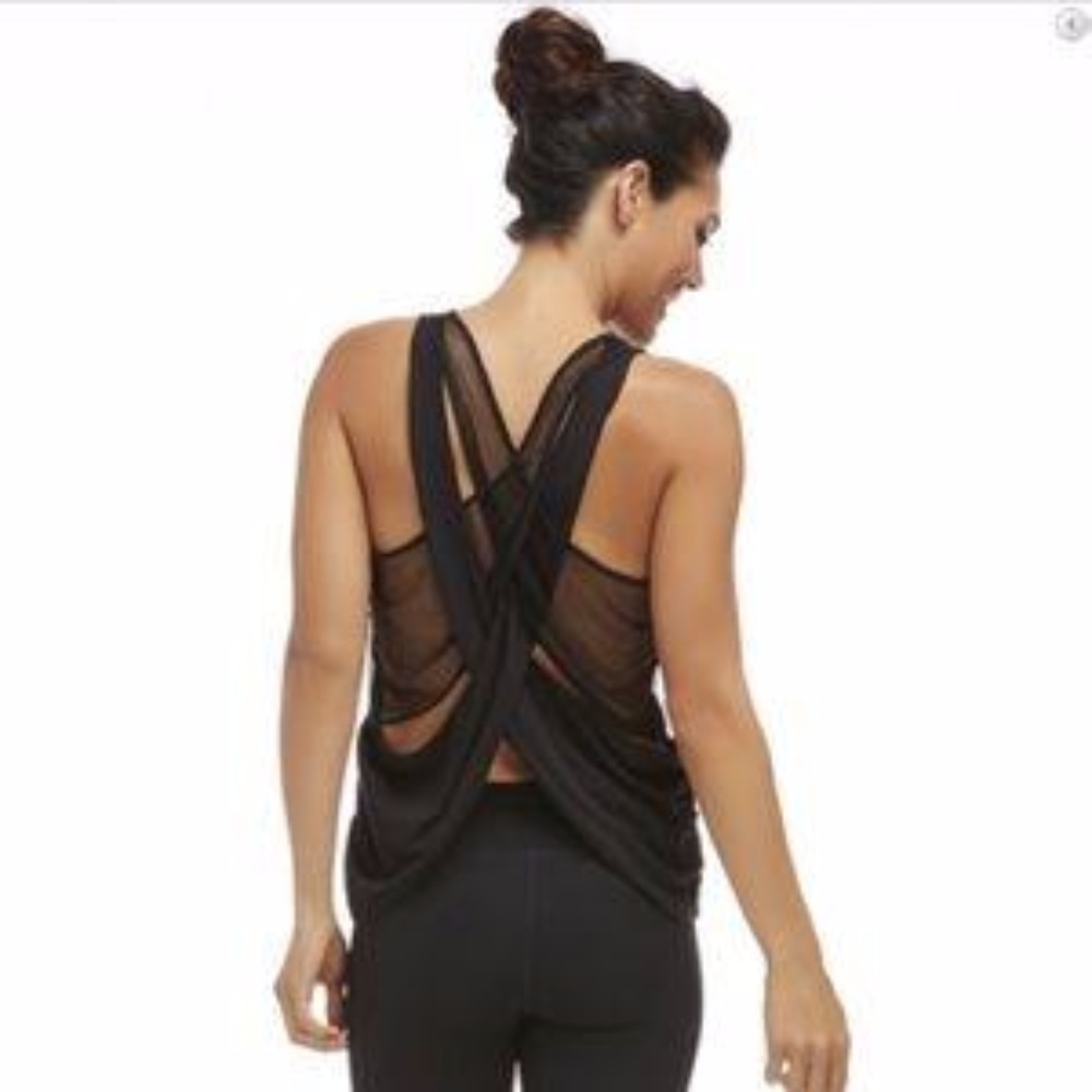 Fabletics Open Back Athletic Yoga Top sz L