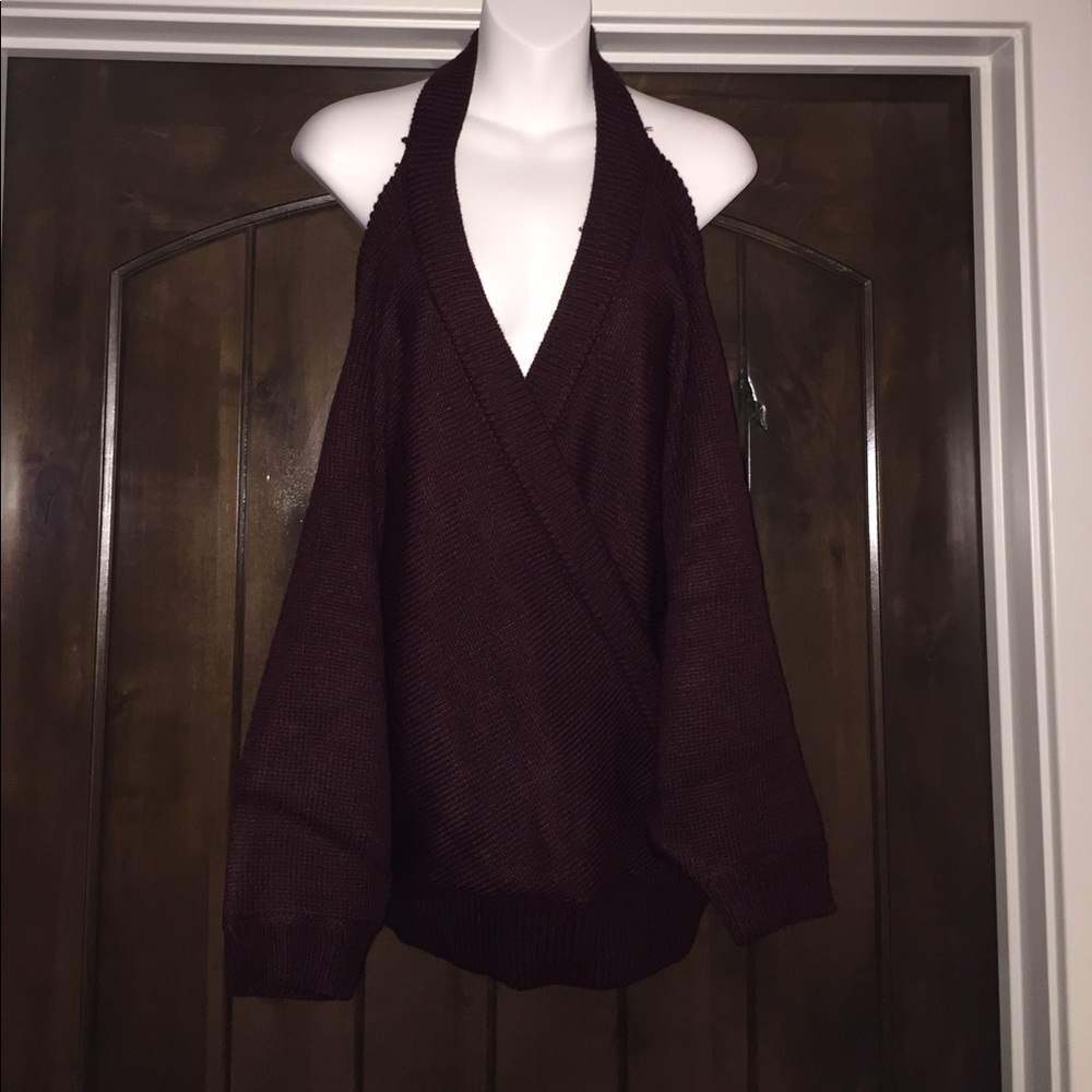 BNWT- maroon backless sweater- never worn