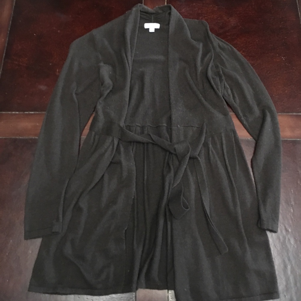 Soft Tunic Length Open Tie Cardigan - Medium