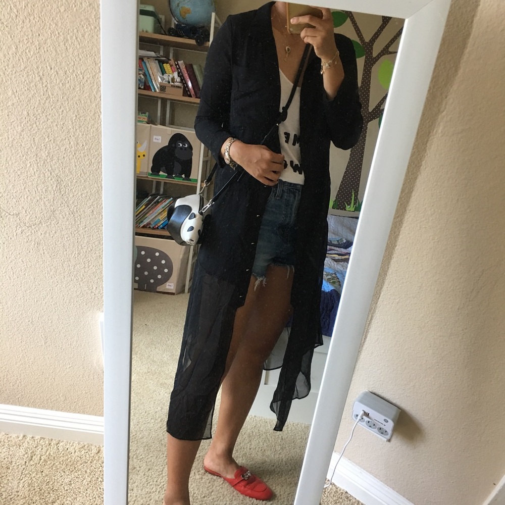 Black maxi duster