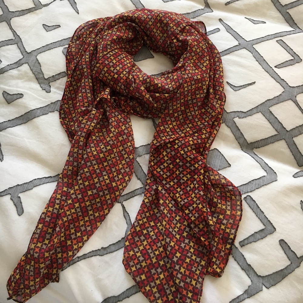 70s print chiffon scarf