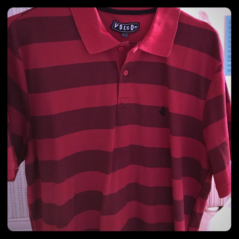 Volcom striped polo, no stains, great condition
