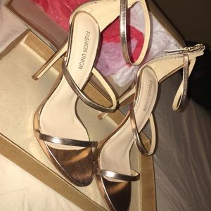 Pink metallic heels