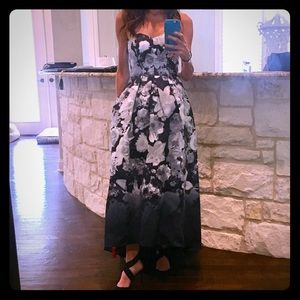 Alfred Sung Hi Low Hem floral gown