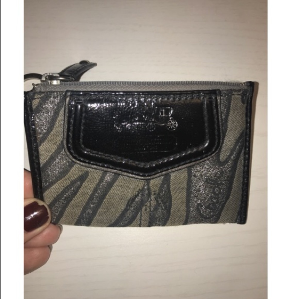 Coach Ocelot Black & Silver ID Keychain - Picture 2 of 4