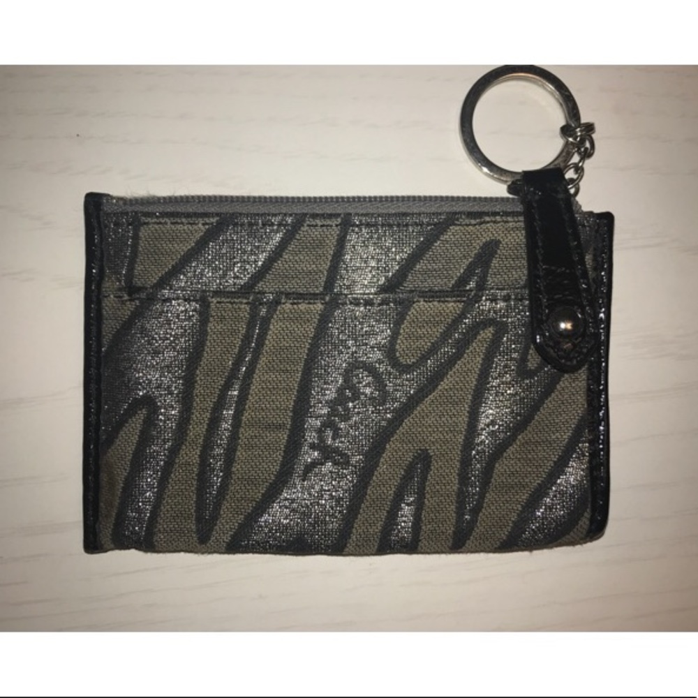 Coach Ocelot Black & Silver ID Keychain - Picture 3 of 4