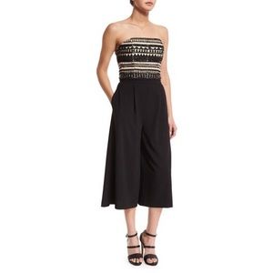 Alice + Olivia Beaded Strapless Jumpsuit