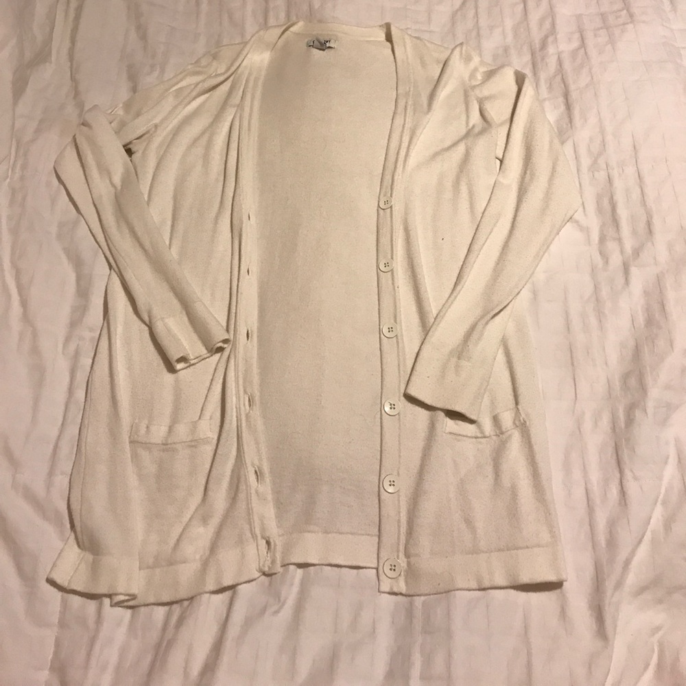 White cardigan