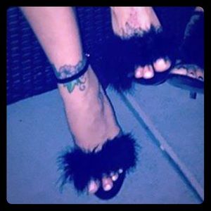 High Heels Feather Suede Stiletto Sandals ❤️