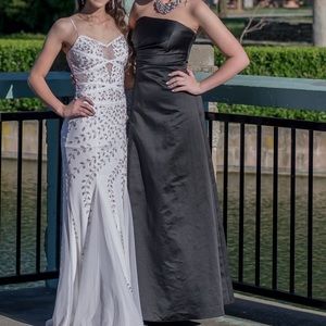 Black strapless prom dress
