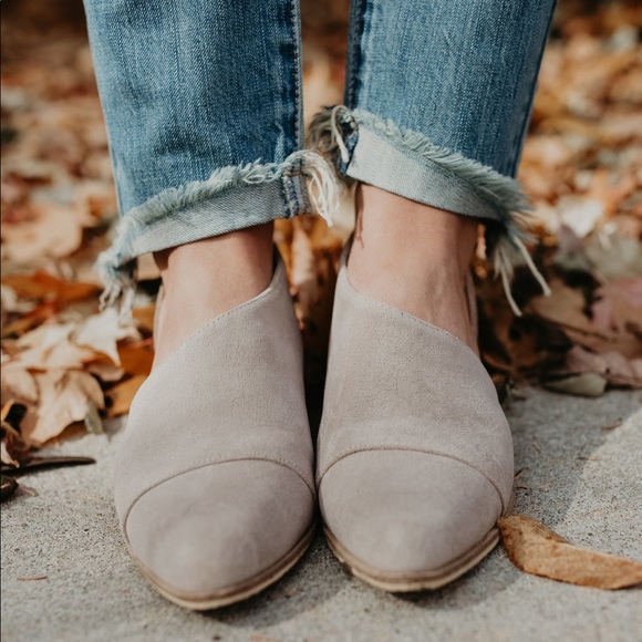 Taupe Suede Cut Out Flats - Picture 5 of 6