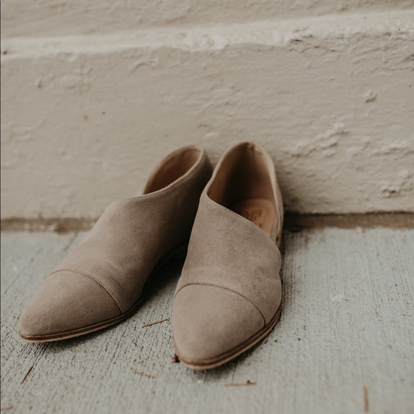 Taupe Suede Cut Out Flats - Picture 6 of 6