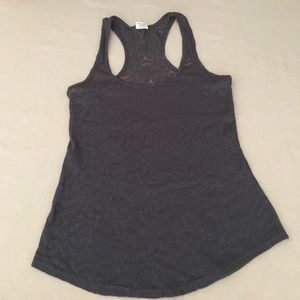Grey lace tank