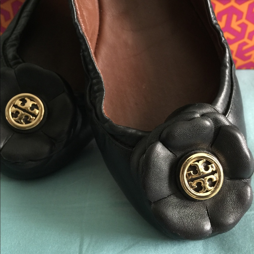 Tory Burch Shelby Floral Leather Flats
