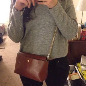 Zara Chain Leather Crossbody Bag / Pouch