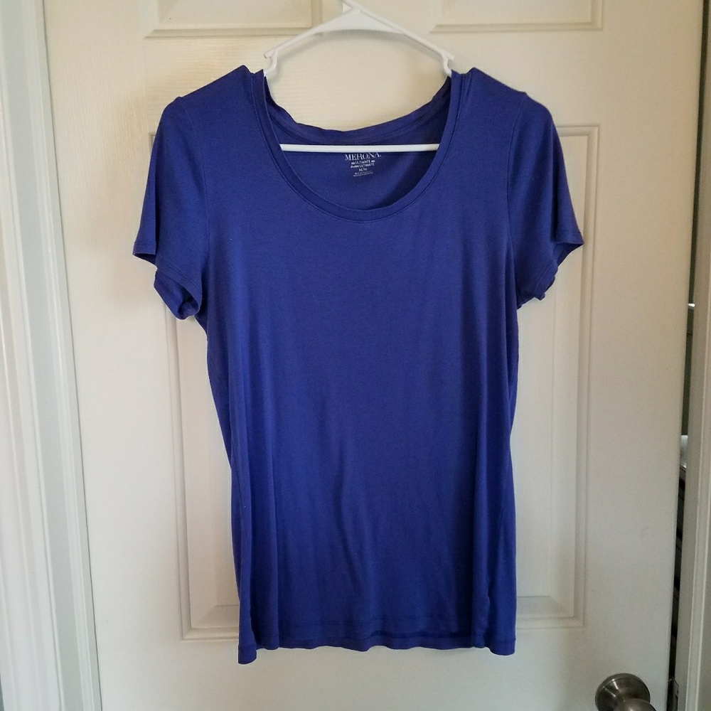 Blue tee.