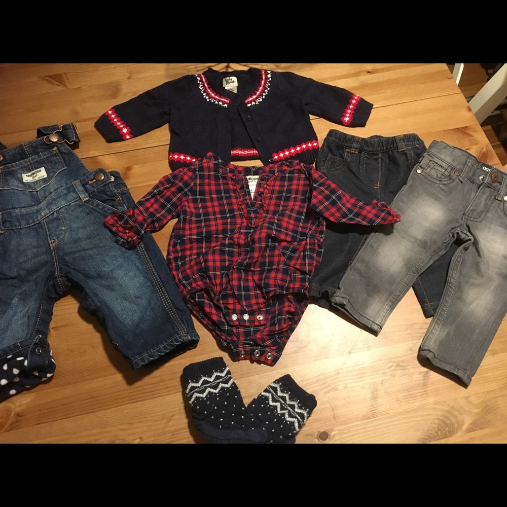 Lot of 6: bundle Oshkosh & Carter baby Girl 6mth