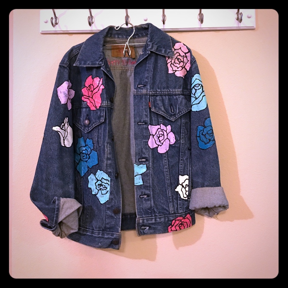 Nasty Gal x Peggy Noland hand painted denim jacket