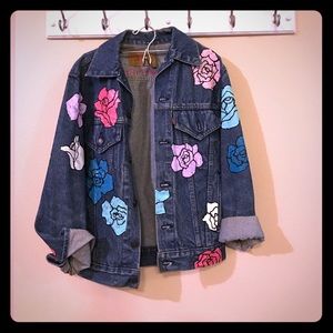 Nasty Gal x Peggy Noland hand painted denim jacket