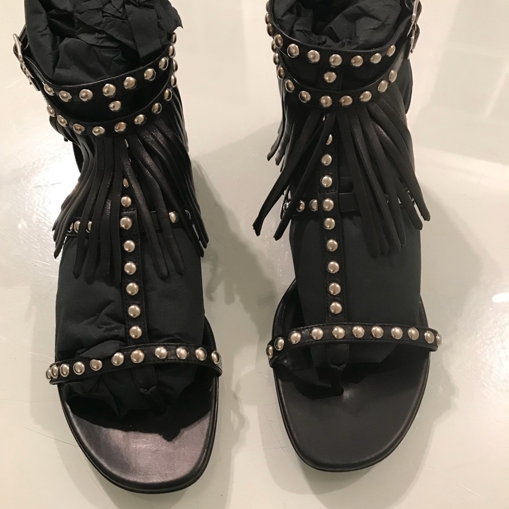 Brand New Saint Laurent Fringe Sandals Size 36.5 - Picture 2 of 8
