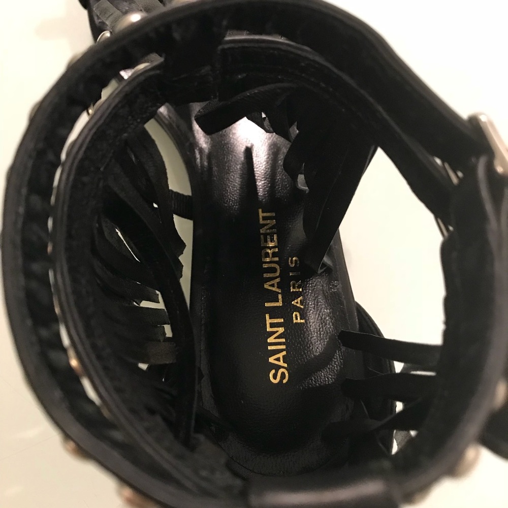 Brand New Saint Laurent Fringe Sandals Size 36.5 - Picture 6 of 8