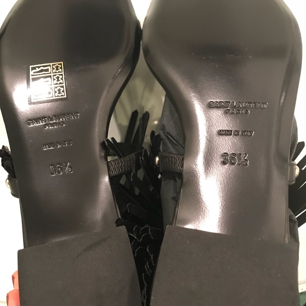 Brand New Saint Laurent Fringe Sandals Size 36.5 - Picture 7 of 8