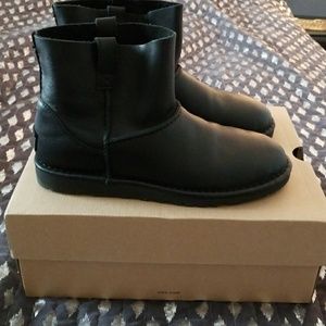 UGG Classic Unlined Black Leather Boot