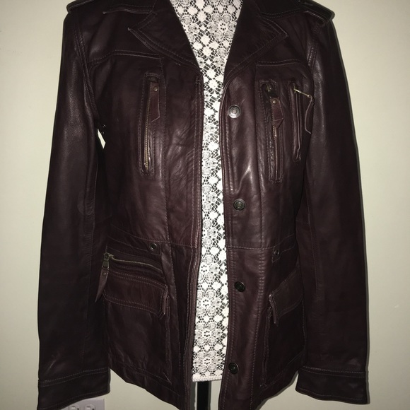 Marc New York, brown leather jacket - Picture 1 of 6